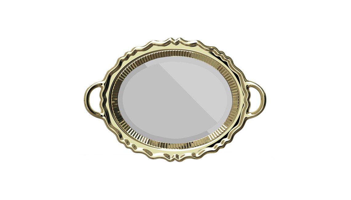 QEEBOOPLATEAU MIROIR METAL FINISH镜子