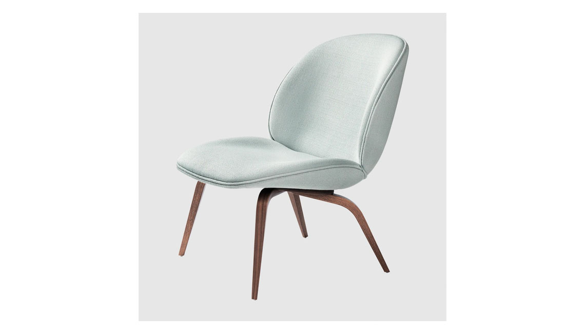 Beetle Lounge Chair - Fully Upholstered, Wood base休闲椅