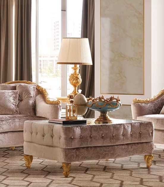 6006 嵌丝绒软垫茶几