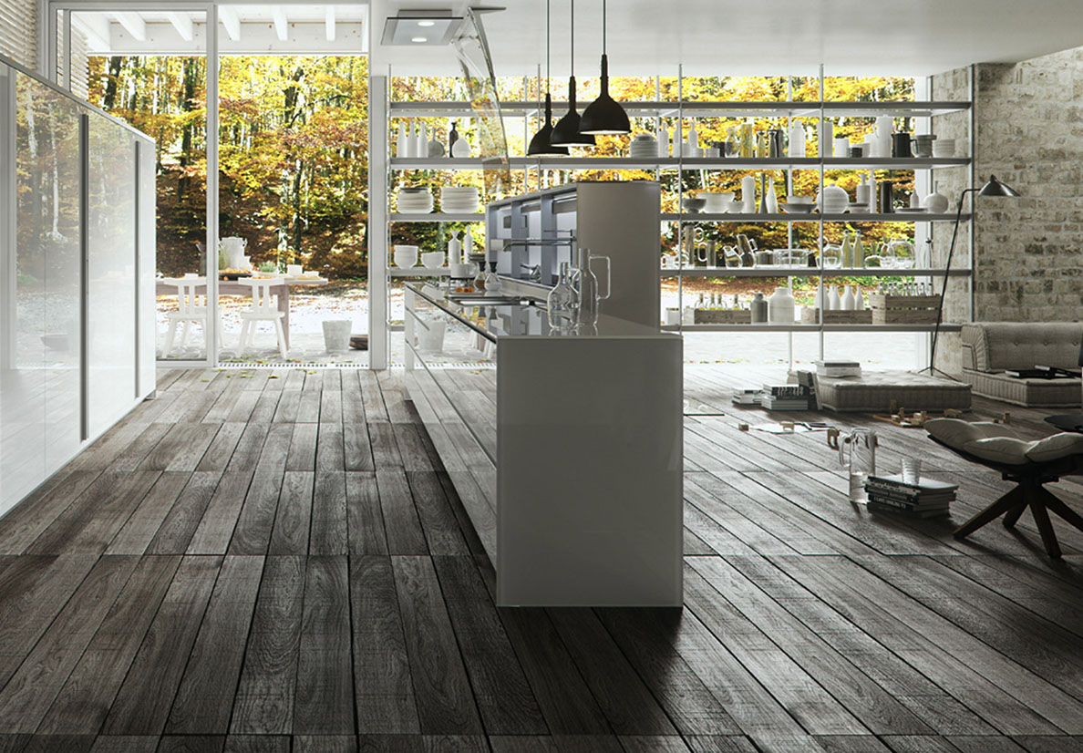 VALCUCINEArtematica Vitrum Bianco Lucido厨房